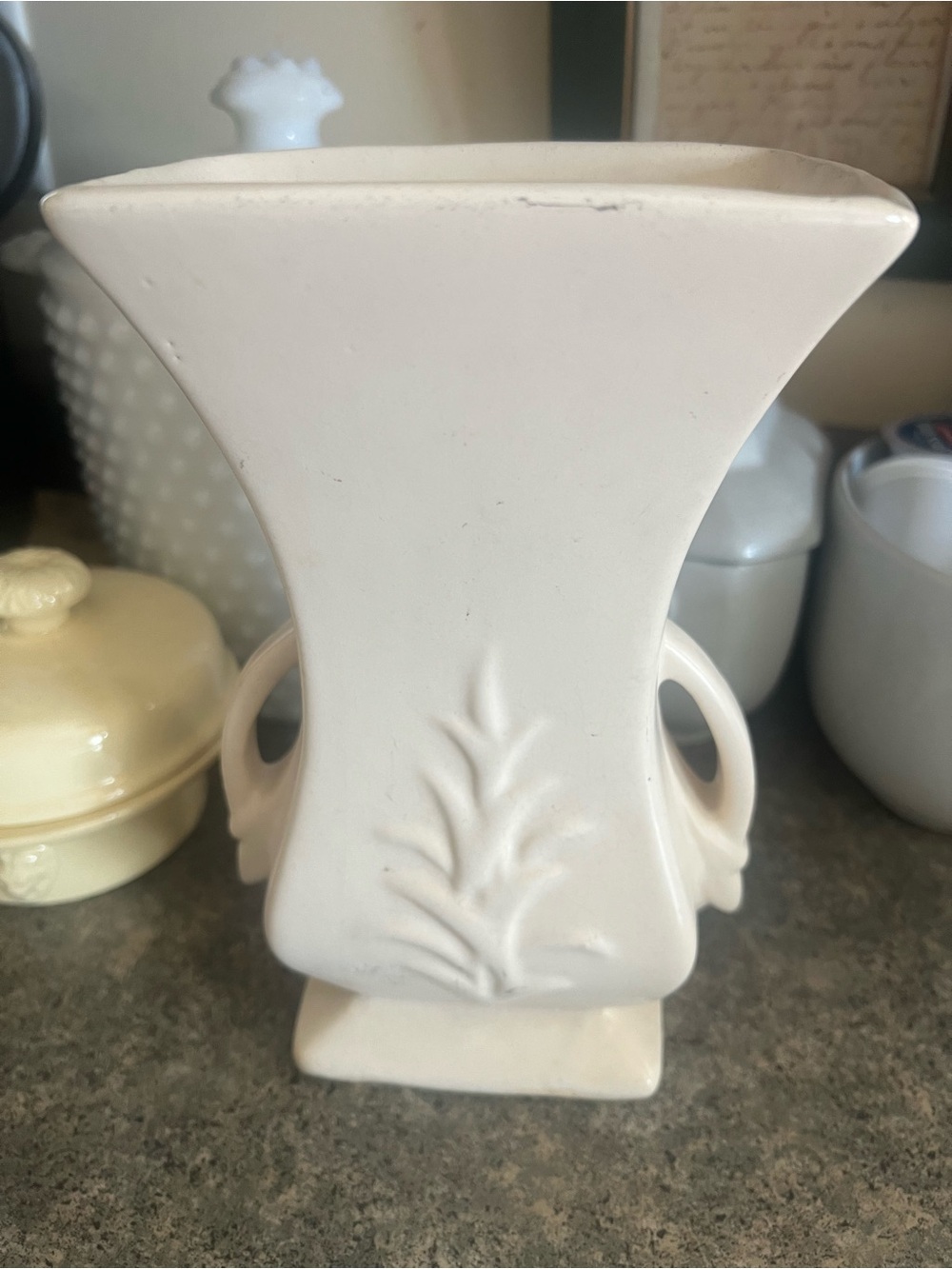 Vintage McCoy Pottery Vase
Double Handled Cream
1940's